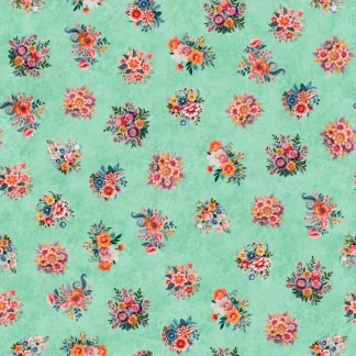 Heartland Floral Toss Sage Cotton Fabric