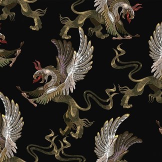 Flying Dragons Allover Cotton Fabric