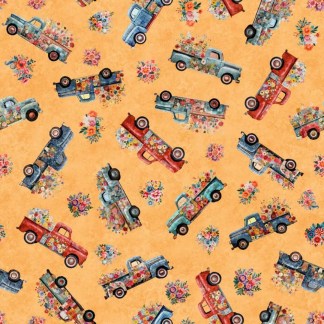 Heartland Truck Toss Apricot Cotton Fabric