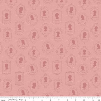 Anne of Green Gables Silhouettes Rose Cotton Fabric