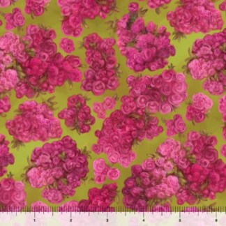 Mystical Unicorn Spiced Floral Green Cotton Fabric