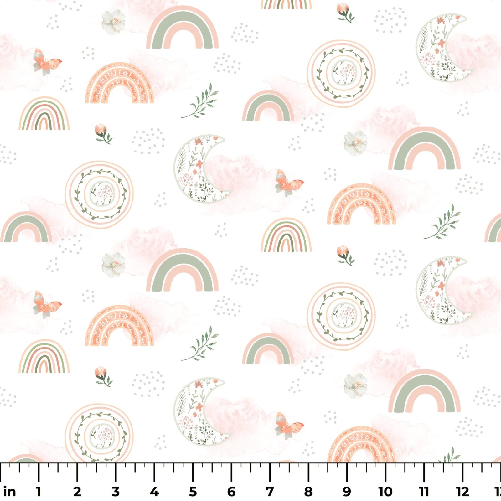 Kate Ward Thacker Moon Beam Garden Flannel Fabric