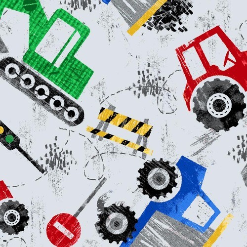 Construction Equipment Flannel Fabric