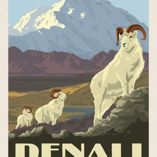 Alaska Denali National Park Poster Cotton Panel Fabric