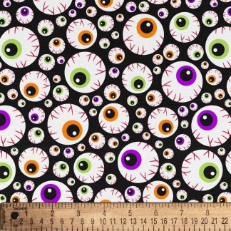 Halloween Eyeballs - 1 Yard Precut Cotton