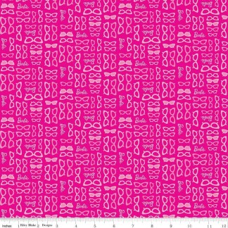 Barbie™ World Barbie Glasses Hot Pink Cotton Fabric