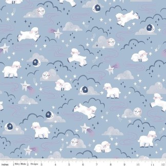 Twinkle Little Star Main Blue Cotton Fabric