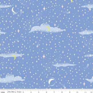Forever Neverland Pixie Dust Periwinkle Cotton Fabric