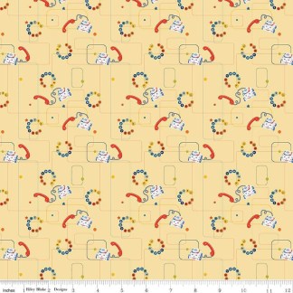 Pop 'n Play Phones Yellow Cotton Fabric