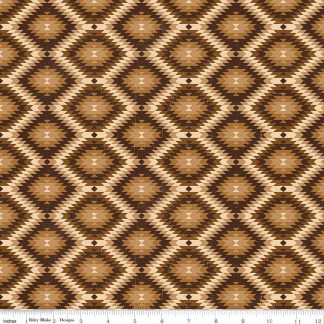John Wayne American West Southwest Brown Cotton Fabric