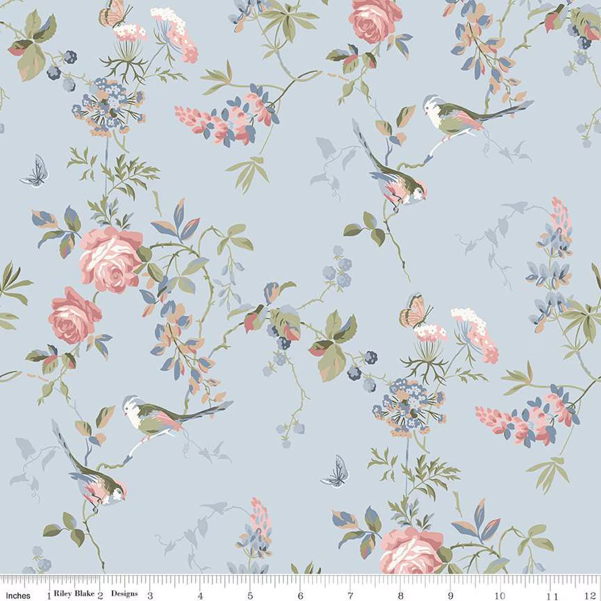 Anne of Green Gables Floral Sky Cotton Fabric