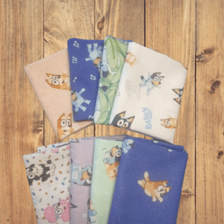 8 Fat Quarters - Assorted Bluey and Friends Fat Quarter Bundle