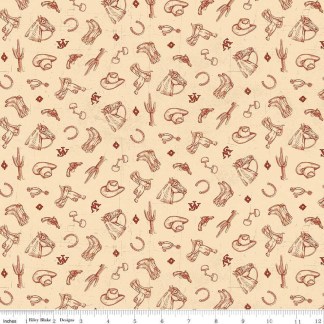 John Wayne American West Icons Cream Cotton Fabric