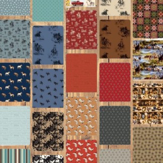 10 Fat Quarters - Assorted Western Cowboy Fat Quarter Bundle