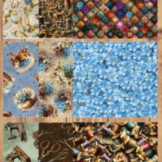 9 Fat Quarters - Assorted Forget Me Not Sewing Fat Quarter Bundle
