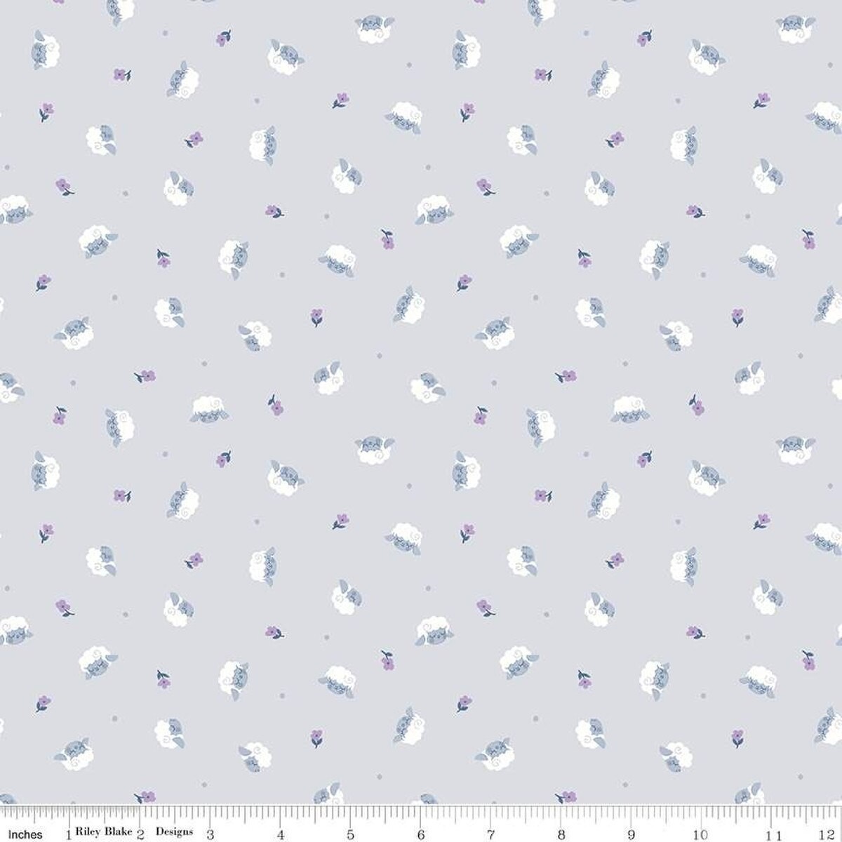 Twinkle Little Star Flock Gray Cotton Fabric