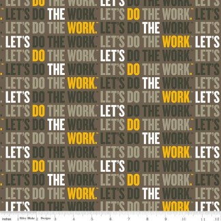 Caterpillar® 100 Years Slogan Khaki Cotton Fabric