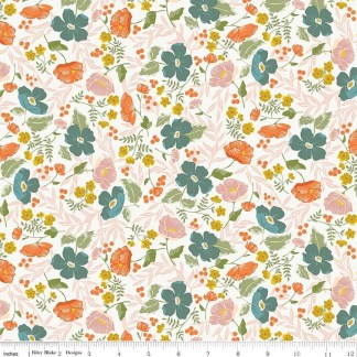 Winged Medley Boho Blooms Cloud Cotton Fabric