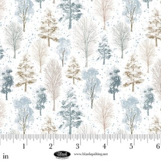 Winter Whispers Trees Cream Cotton Fabric