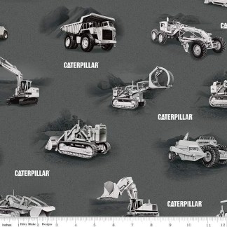 Caterpillar® 100 Years Main Gray Cotton Fabric