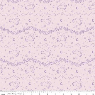 Twinkle Little Star Counting Sheep Pink Cotton Fabric