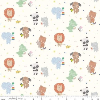 New Box of Crayons Main Cloud Cotton Fabric