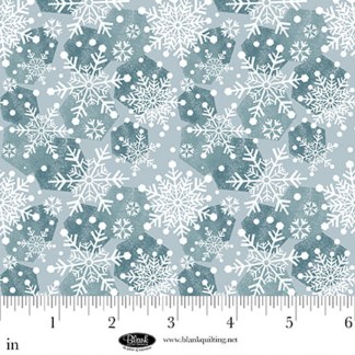 Winter Whispers Snow Flakes Light Blue Cotton Fabric