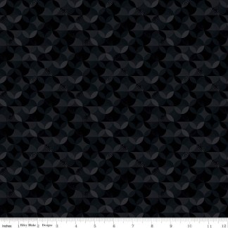 New Box of Crayons Kaleidoscope Black Cotton Fabric