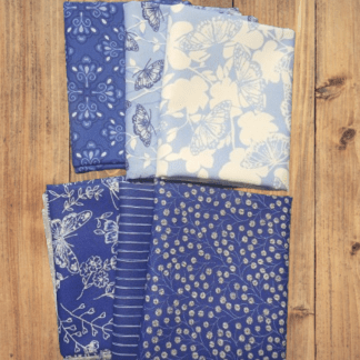 6 Fat Quarters - Assorted Butterfly Blues Blue Themed Fat Quarter Bundle