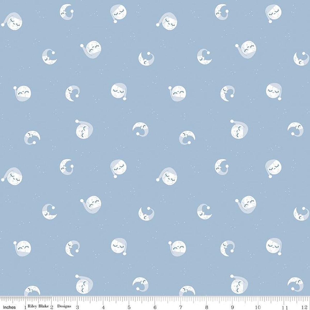 Twinkle Little Star Goodnight Moon Blue Cotton Fabric