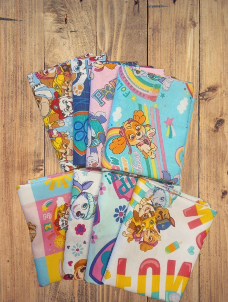 Assorted Skye, Everest, and Friends Paw Patrol Flat Fold Assortment 16 Yard Bund