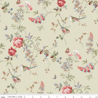 Anne of Green Gables Floral Sage Cotton Fabric