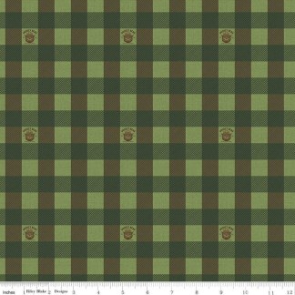 Friends of Smokey Bear Buffalo Check Grass Cotton Fabric