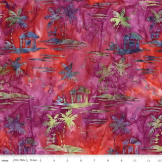 Expressions Batiks Places You'll Go Raspberry Nightshade Cotton Fabric