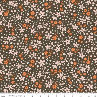 Winged Medley Petals Brown Cotton Fabric