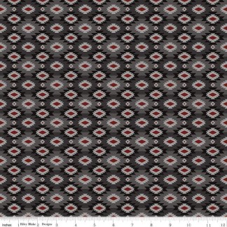Pine Grove Geometric Gray Cotton Fabric