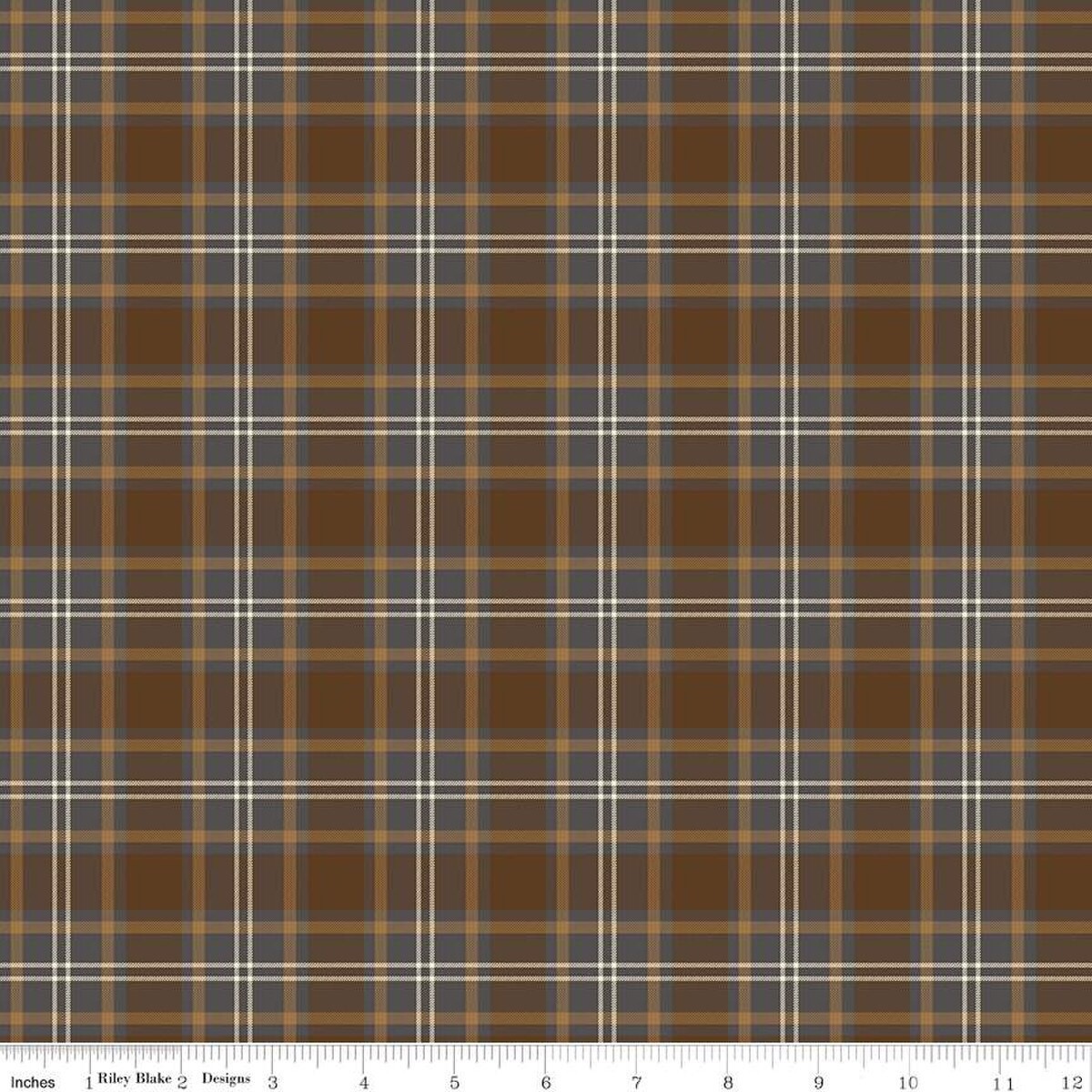 Pine Grove Plaid Brown Cotton Fabric