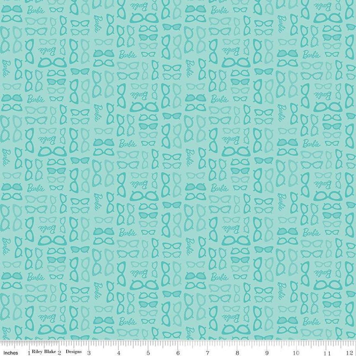 Barbie World Barbie Glasses Teal Cotton Fabric