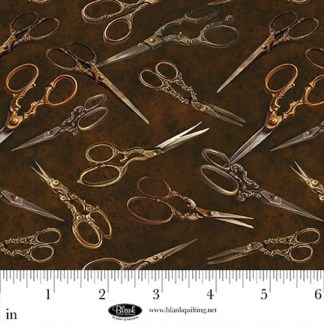 Forget Me Not Scissors Cotton Fabric