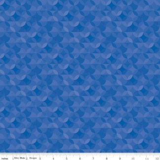 New Box of Crayons Kaleidoscope Blue Cotton Fabric