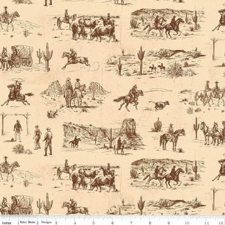 John Wayne American West Main Cream Cotton Fabric