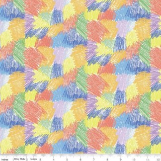 New Box of Crayons Scribbles Multi Cotton Fabric