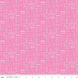 Barbie™ World Barbie Glasses Medium Pink Cotton Fabric