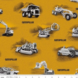 Caterpillar® 100 Years Main Yellow Cotton Fabric