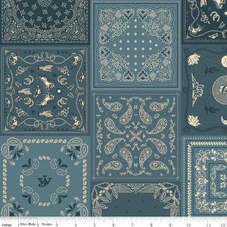 John Wayne American West Bandana Denim Cotton Fabric