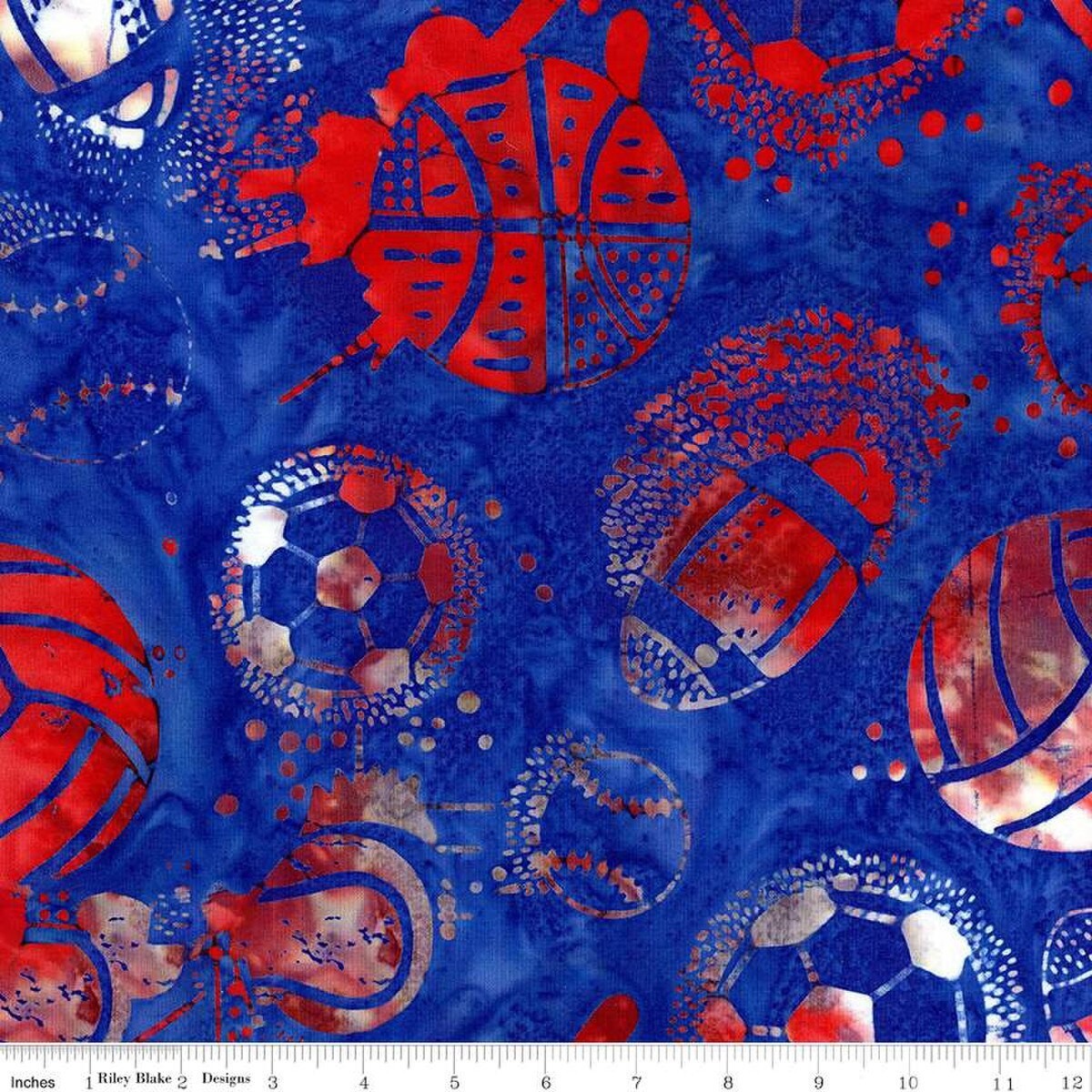 Expressions Batiks Let's Play Ball! Fireworks Cotton Fabric