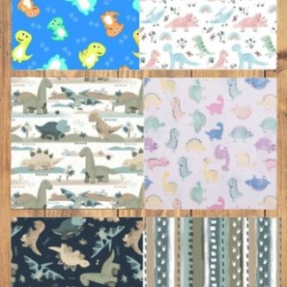 4 Fat Quarters - Assorted Dinosaur Flannel Fat Quarter Bundle