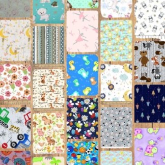 Assorted Children's Flannel Flat Fold Assortment 6, 12, 18, or 24 Yard Bundle