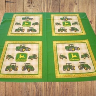 John Deere Squares Cotton Fabric Panel