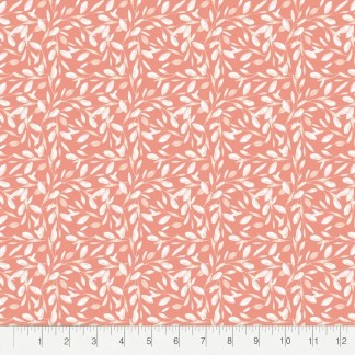 Savannah Vine Coral Flannel Fabric